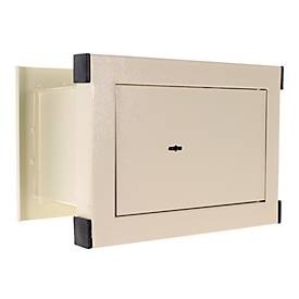 Rottner, Rottner Wandtresor WN 26 Doppelbartschloss, Rottner Wandtresor WN 26, zum Einmauern, Doppelbartschloss, EN 1, B 370 x T 265 x H 270 mm, 9,96 Liter, Stahl, weiss