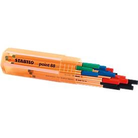 Stabilo, STABILO® Fineliner Point 88 Office Box, STABILO Fineliner Point 88 0.4 mm Farbig sortiert 20 Stück