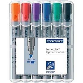 undefined, Staedtler 356 B WP6 Marker 6 Stück(e) Blau, Grün, Orange, Rot, Violett, Staedtler 356 B WP6 Flipchartmarker Lumocolor® flipchart marker 356 B 2 - 5 mm Schwarz, Blau, Rot, Grün, Orange, Lila 6