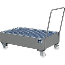 bauer, Stahl-Auffangwanne mit Rollen+Griff, 1200 x 800 mm, grau RAL 7005, Stahl-Auffangwanne mit Rollen+Griff, 1200 x 800 mm, grau RAL 7005