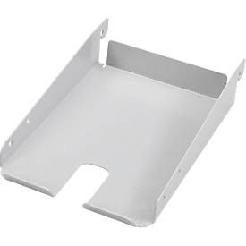 TRESTON, Stahlablage, Stahlablage Treston ASSA5, für Kästenprofil Packtisch, DIN A5, Aussparung für Klebebandabroller o. Handscanner, hellgrau