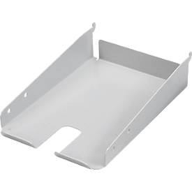 TRESTON, Stahlablage, Stahlablage Treston ASSA5PP, für Lochwand Packtisch, DIN A5, Aussparung für Klebebandabroller o. Handscanner, hellgrau