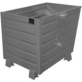 undefined, Stapel-Kippbehälter Volumen 0,7 m³ grau RAL 7005, Stapelkipper BSK 70, grau