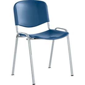 undefined, Stapelstuhl ELYEKO, Gestell alufarben, blau, 