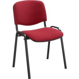NowyStyl, Stapelstuhl ISO Basic, Gestell schwarz, bordeaux, Stapelstuhl ISO Basic, Gestell schwarz, bordeaux
