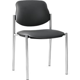 NowyStyl Group, Stapelstuhl Styl, ohne Armlehnen, Lederoptik, fangograu, stapelbar bis zu 6 Stück, Stapelstuhl Styl, ohne Armlehnen, Lederoptik, fangograu, stapelbar bis zu 6 Stück