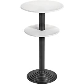 undefined, Bistrotisch mit Gusseisenfuß 2 Tischplatten, Abstand 30 cm lichtgrau, Säule schwarz, Bistrotisch mit Gusseisenfuß, 2 Tischplatten, Abstand 30 cm, lichtgrau, Säule schwarz