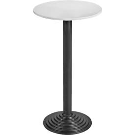 undefined, Bistrotisch mit Gusseisenfuß 1 Tischplatte lichtgrau, Säule schwarz, Bistrotisch mit Gusseisenfuß, 1 Tischplatte, lichtgrau, Säule schwarz