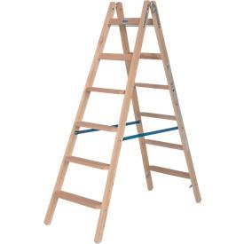KRAUSE, Krause 818348 Holz Stufen-Doppelleiter klappbar, inkl. Eimerhaken Arbeitshöhe (max.): 3.25 m Kiefer 16 kg, Krause 818348 Holz Stufen-Doppelleiter klappbar, inkl. Eimerhaken Arbeitshöhe (max.): 3.25 m Kiefer EN 131 16 kg