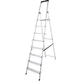 KRAUSE, KRAUSE Stufen-Stehleiter mit Sicherheitsplattform 8 Stufen, KRAUSE® Stufen-Stehleiter, 1-seitig, mit Hightech-Gelenkverbindungen, Aufstelltiefe 1.400 mm