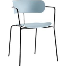 Paperflow, Paperflow Besucherstuhl BISTRO Blau 4 Stück, Stuhl BISTRO, Stahlrohr/PP, versch. Farben, B 535 x T 545 x H 760 mm, 4 Stück, blau
