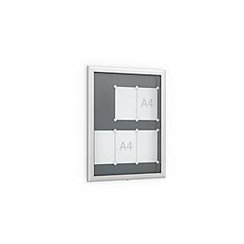 undefined, Schaukasten Softline, Hochformat 6 x A4, für Innen & Aussen, abschliessbar, 10 Magnete & Textblende, Aluminium & ESG, Rückwand anthrazitgrau RAL 7016, 