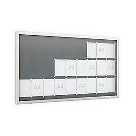 undefined, Schaukasten Softline, Querformat 27 x A4, für Innen & Außen, abschließbar, 10 Magnete & Textblende, Aluminium & ESG, Rückwand anthrazitgrau RAL 7016, 