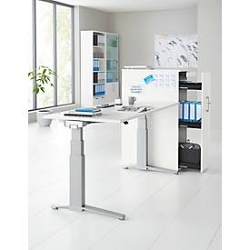 Schäfer Shop Genius, Schäfer Shop Genius 2-tlg. Büromöbel-Set, Schreibtisch ERGOSTYLE, elektrisch höhenverstellbar, weiss/weissaluminium, Schäfer Shop Genius 2-tlg. Büromöbel-Set, Schreibtisch ERGOSTYLE, elektrisch höhenverstellbar, weiss/weissaluminium