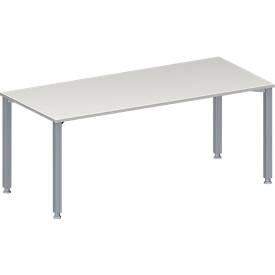Schäfer Shop Genius, Schäfer Shop Genius Konferenztisch MODENA FLEX, Rechteck, 4-Fuss Quadratrohr, B 1800 x T 800 x H 720-840 mm, lichtgrau/weissaluminium RAL 9006, Schäfer Shop Genius Konferenztisch MODENA FLEX, Rechteck, 4-Fuss Quadratrohr, B 1800 x T 800 x H 720-840 mm, lichtgrau/weissaluminium RAL 9006