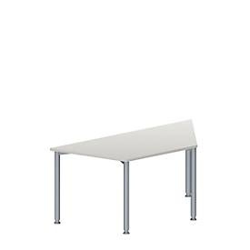 Schäfer Shop Genius, Schäfer Shop Genius Konferenztisch MODENA FLEX, Trapez, 4-Fuss Rundrohr, B 1600 x T 800 x H 720-840 mm, lichtgrau/weissaluminium RAL 9006, Schäfer Shop Genius Konferenztisch MODENA FLEX, Trapez, 4-Fuss Rundrohr, B 1600 x T 800 x H 720-840 mm, lichtgrau/weissaluminium RAL 9006