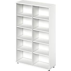 Schäfer Shop Genius, Schäfer Shop Genius Regal TETRIS WOOD, 5 OH, Höhe inkl. Gleiter, B 1200 mm, weiss, Schäfer Shop Genius Regal TETRIS WOOD, 5 OH, Höhe inkl. Gleiter, B 1200 mm, weiss