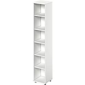 Schäfer Shop Genius, Schäfer Shop Genius Regal TETRIS WOOD, 6 OH, Höhe inkl. Gleiter, B 400 mm, weiss, Schäfer Shop Genius Regal TETRIS WOOD, 6 OH, Höhe inkl. Gleiter, B 400 mm, weiss