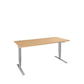 Schäfer Shop Genius, Schäfer Shop Genius Schreibtisch AERO FLEX, elektrisch höhenverstellbar, Rechteck, C-Fuss, B 1800 x T 800 x H 700-1200 mm, Buche/weissalu, Schäfer Shop Genius Schreibtisch AERO FLEX, elektrisch höhenverstellbar, Rechteck, C-Fuss, B 1800 x T 800 x H 700-1200 mm, Buche/weissalu