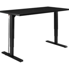 Schäfer Shop Genius, Schäfer Shop Genius Schreibtisch Elements, elektrisch höhenverstellbar, Rechteck, T-Fuss, B 1600 x T 800 x H 645-1300 mm, schwarz/weiss + Technikeinbau, Schäfer Shop Genius Schreibtisch Elements, elektrisch höhenverstellbar, Rechteck, T-Fuss, B 1600 x T 800 x H 645-1300 mm, schwarz/weiss + Technikeinbau
