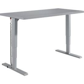 Schäfer Shop Genius, Schäfer Shop Genius Schreibtisch Elements, elektrisch höhenverstellbar, Rechteck, T-Fuss, B 1600 x T 800 x H 645-1300 mm, silber/weiss + Technikeinbau, Schäfer Shop Genius Schreibtisch Elements, elektrisch höhenverstellbar, Rechteck, T-Fuss, B 1600 x T 800 x H 645-1300 mm, silber/weiss + Technikeinbau