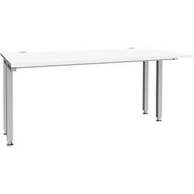 Schäfer Shop Genius, Schäfer Shop Genius Schreibtisch MODENA FLEX, 4-Fuss-Quadratrohr, verkürzte Seitenteile, B 1600 mm, weiss, Schäfer Shop Genius Schreibtisch MODENA FLEX, 4-Fuss-Quadratrohr, verkürzte Seitenteile, B 1600 mm, weiss