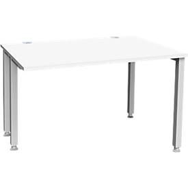 Schäfer Shop Genius, Schäfer Shop Genius Schreibtisch MODENA FLEX, 4-Fuss-Quadratrohr, verkürzte Seitenteile, B 1200 mm, weiss, Schäfer Shop Genius Schreibtisch MODENA FLEX, 4-Fuss-Quadratrohr, verkürzte Seitenteile, B 1200 mm, weiss