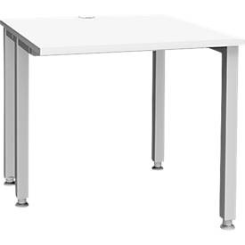 Schäfer Shop Genius, Schäfer Shop Genius Schreibtisch MODENA FLEX, 4-Fuss-Quadratrohr, verkürzte Seitenteile, B 800 mm, weiss, Schäfer Shop Genius Schreibtisch MODENA FLEX, 4-Fuss-Quadratrohr, verkürzte Seitenteile, B 800 mm, weiss