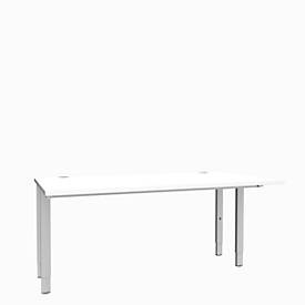 Schäfer Shop Genius, Schäfer Shop Genius Schreibtisch MODENA FLEX, 4-Fuss-Rechteckrohr, beidseitig, B 1600 mm, weiss