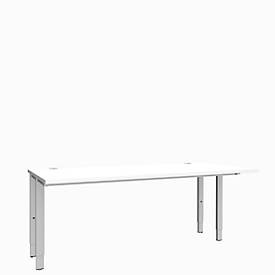 Schäfer Shop Genius, Schäfer Shop Genius Schreibtisch MODENA FLEX, 4-Fuss-Rechteckrohr, beidseitig, B 1800 mm, weiss
