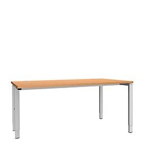 Schäfer Shop Genius, Schäfer Shop Genius Schreibtisch MODENA FLEX, 4-Fuß-Rechteckrohr, einseitig, B 1600 mm, Buche