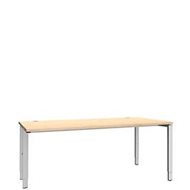 Schäfer Shop Genius, Schäfer Shop Genius Schreibtisch MODENA FLEX, 4-Fuss-Rechteckrohr, einseitig, B 1800 mm, Ahorn