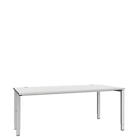 Schäfer Shop Genius, Schäfer Shop Genius Schreibtisch MODENA FLEX, 4-Fuss-Rechteckrohr, einseitig, B 1800 mm, lichtgrau