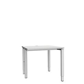Schäfer Shop Genius, Schäfer Shop Genius Schreibtisch MODENA FLEX, 4-Fuß-Rechteckrohr, einseitig, B 800 mm, lichtgrau