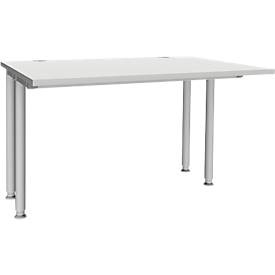 Schäfer Shop Genius, Schäfer Shop Genius Schreibtisch MODENA FLEX, Breite 1200 mm, beidseitig verkürzt, lichtgrau