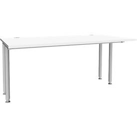 Schäfer Shop Genius, Schäfer Shop Genius Schreibtisch MODENA FLEX, Breite 1600 mm, beidseitig verkürzt, weiss