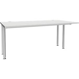 Schäfer Shop Genius, Schäfer Shop Genius Schreibtisch MODENA FLEX, Breite 1600 mm, beidseitig verkürzt, lichtgrau