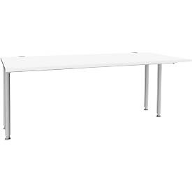 Schäfer Shop Genius, Schäfer Shop Genius Schreibtisch MODENA FLEX, Breite 1800 mm, beidseitig verkürzt, weiß