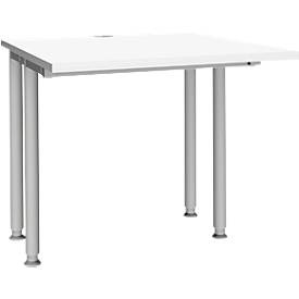 Schäfer Shop Genius, Schäfer Shop Genius Schreibtisch MODENA FLEX, Breite 800 mm, beidseitig verkürzt, weiss