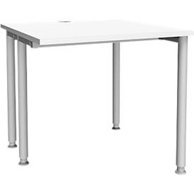 Schäfer Shop Genius, Schäfer Shop Genius Schreibtisch MODENA FLEX, Breite 800 mm, einseitig verkürzt, weiss