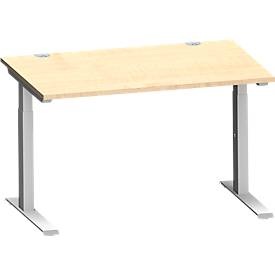 Schäfer Shop Genius, Schäfer Shop Genius Schreibtisch MODENA FLEX, C-Fuss-Rechteckrohr, B 1200 x T 800 mm, Ahorn/weissalu, Schäfer Shop Genius Schreibtisch MODENA FLEX, C-Fuss-Rechteckrohr, B 1200 x T 800 mm, Ahorn/weissalu