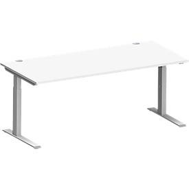 Schäfer Shop Genius, Schäfer Shop Genius Schreibtisch MODENA FLEX, C-Fuss-Rechteckrohr, B 1800 x T 800 mm, weiss/weissalu, Schäfer Shop Genius Schreibtisch MODENA FLEX, C-Fuss-Rechteckrohr, B 1800 x T 800 mm, weiss/weissalu