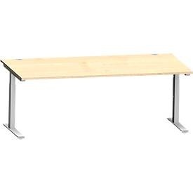 Schäfer Shop Genius, Schäfer Shop Genius Schreibtisch MODENA FLEX, C-Fuss-Rechteckrohr, B 2000 x T 1000 mm, Ahorn/weissalu, Schäfer Shop Genius Schreibtisch MODENA FLEX, C-Fuss-Rechteckrohr, B 2000 x T 1000 mm, Ahorn/weissalu