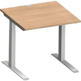 Schäfer Shop Genius, Schäfer Shop Genius Schreibtisch MODENA FLEX, C-Fuss-Rechteckrohr, B 800 x T 800 mm, Kirsche Romana/weissalu, 