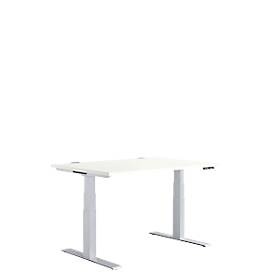 Schäfer Shop Genius, Schäfer Shop Genius Schreibtisch MODENA FLEX, elektrisch höhenverstellbar, Rechteck, T-Fuss, B 1200 x T 800 x H 645-1290 mm, weiss/weissalu, Schäfer Shop Genius Schreibtisch MODENA FLEX, elektrisch höhenverstellbar, Rechteck, T-Fuss, B 1200 x T 800 x H 645-1290 mm, weiss/weissalu