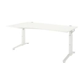 Schäfer Shop Genius, Schäfer Shop Genius Schreibtisch PLANOVA ERGOSTYLE, Ansatz links, manuell höhenverstellbar durch Imbusschlüssel, B 1800 mm, weiss/weiss, 