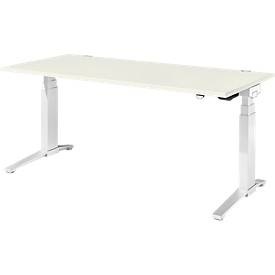 Schäfer Shop Genius, Schäfer Shop Genius Schreibtisch PLANOVA ERGOSTYLE, elektrisch höhenverstellbar, Rechteck, C-Fuss, B 1800 x T 800 x H 645-1305 mm, weiss, 