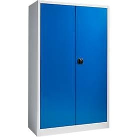 Schäfer Shop Select, Schäfer Shop Select Materialschrank, abschliessbar, 4 verzinkte Böden, 5 OH, B 1200 x T 400 x H 1935 mm, Stahl, weissaluminium/enzianblau, Schäfer Shop Select Materialschrank, abschliessbar, 4 verzinkte Böden, 5 OH, B 1200 x T 400 x H 1935 mm, Stahl, weissaluminium/enzianblau