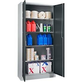 Schäfer Shop Select, Schäfer Shop Select Materialschrank, abschliessbar, 4 verzinkte Böden, 5 OH, B 800 x T 400 x H 1935 mm, Stahl, weissaluminium/anthrazitgrau, Schäfer Shop Select Materialschrank, abschliessbar, 4 verzinkte Böden, 5 OH, B 800 x T 400 x H 1935 mm, Stahl, weissaluminium/anthrazitgrau