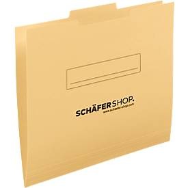 Schäfer Shop Select, Schäfer Shop Select Einschiebmappe, DIN A4, Karton, Tab Mitte, Einstellmappe, für Einzelvorgänge im Format A4, mit überstehendem Tab mittig, Kraftkarton 250 g/m², hellcharmois, 50 Stück